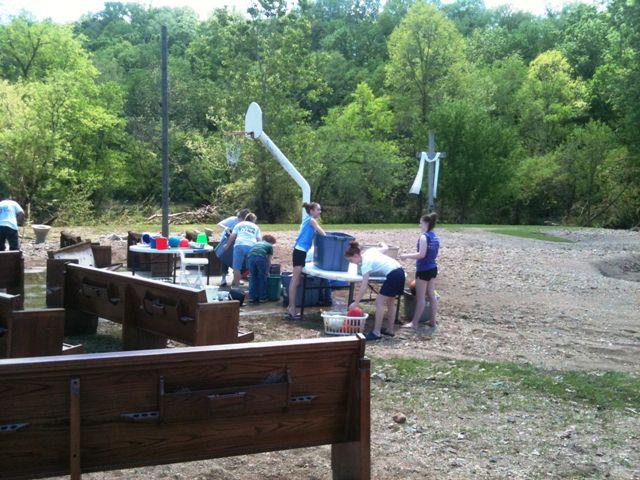 Washing continues as more of our kids and teens show up to help.