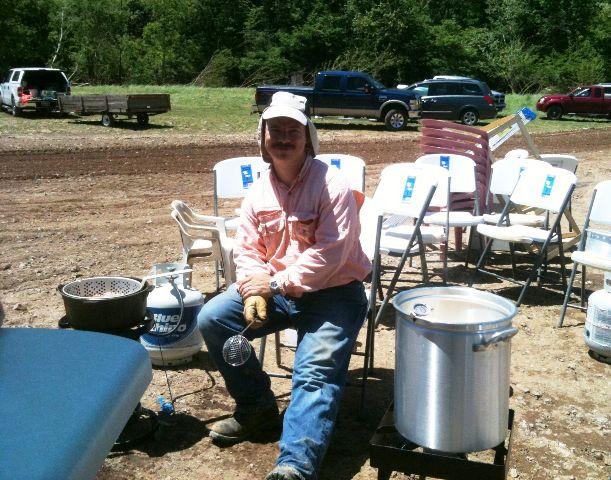 Pastor James, who supplies the catfish for our annual fishfry from his previous year fishing trips, serves the community in ministry on this day by cooking lunch for all the dedicated volunteers.