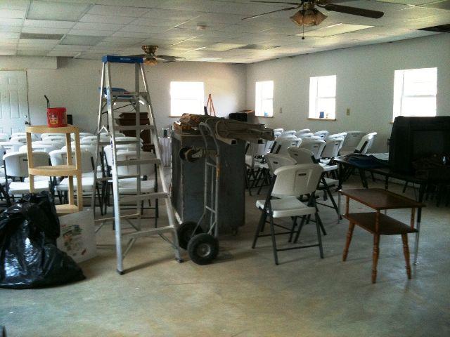 This room where we once gathered for children's church, meals and fellowship before the flood had been serving as our sanctuary for the past two months.