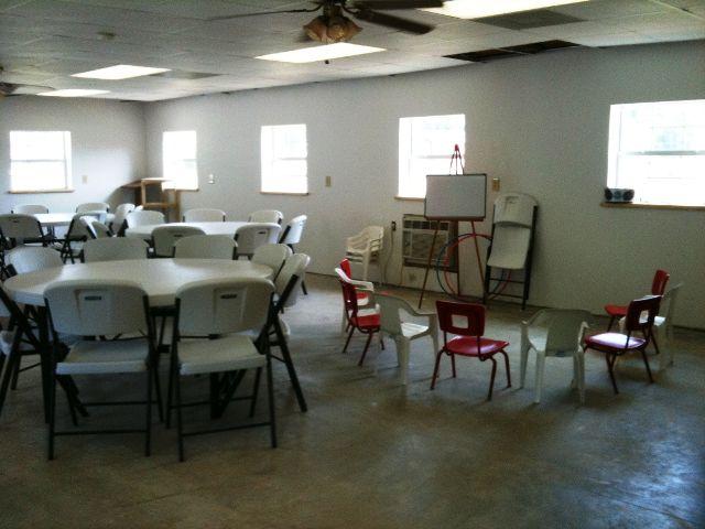 This room will eventually be divided into designated space for children's and youth ministries.  For now, it's serving as a place for children's church on Sunday mornings.